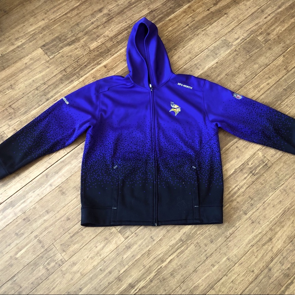 MEN’S Reebok Official NFL Vikings Zip Up!